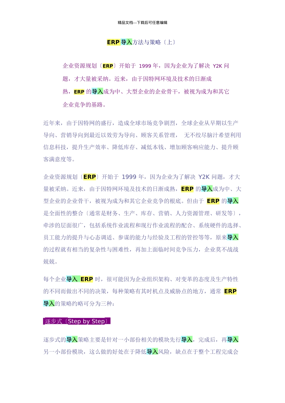ERP导入方法与导入策略_第1页