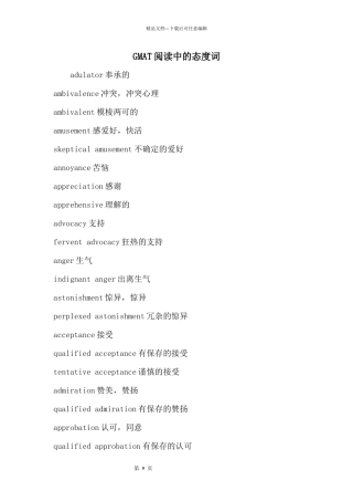 GMAT阅读中的态度词