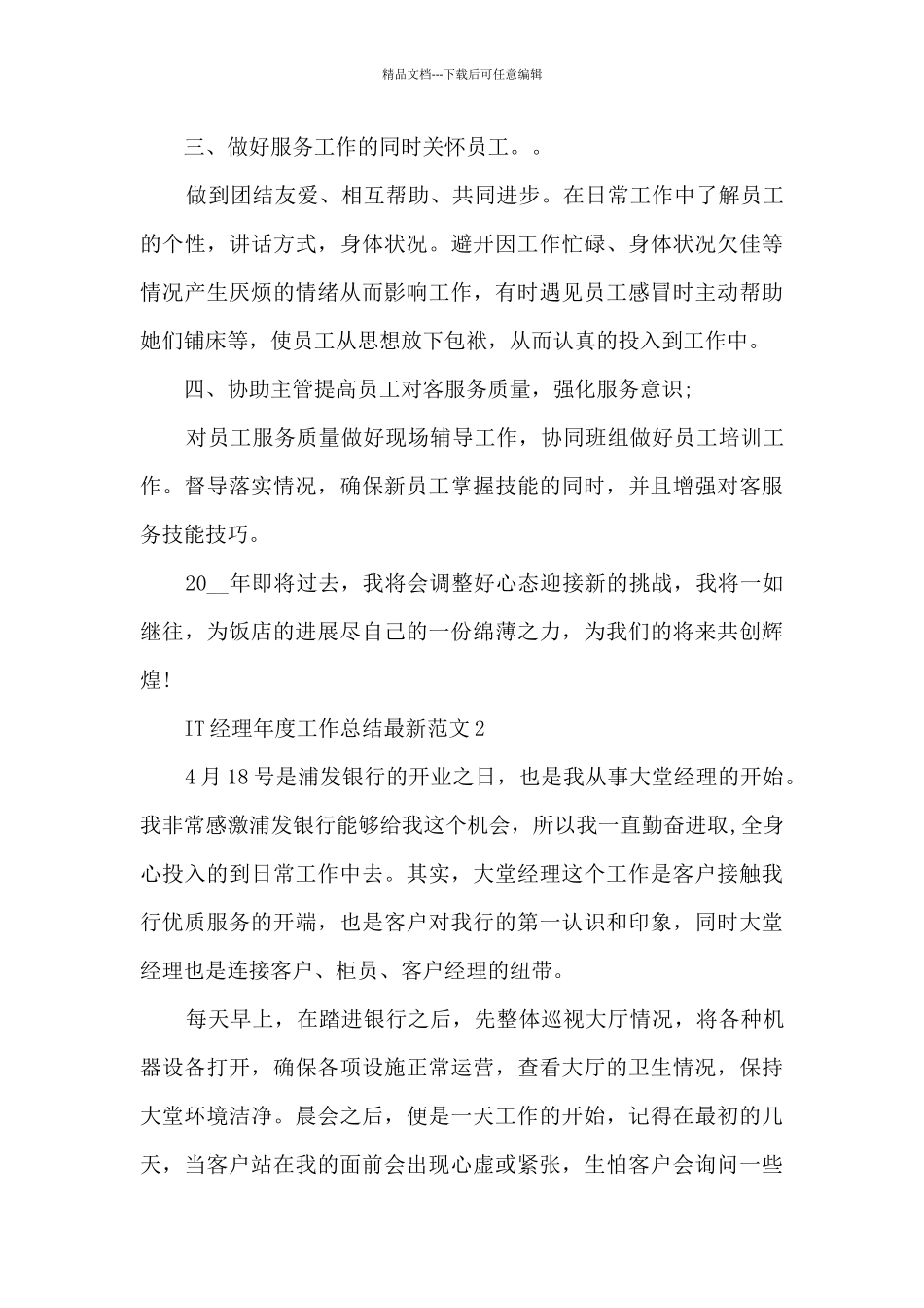 IT经理年度工作总结最新范文5篇_第2页