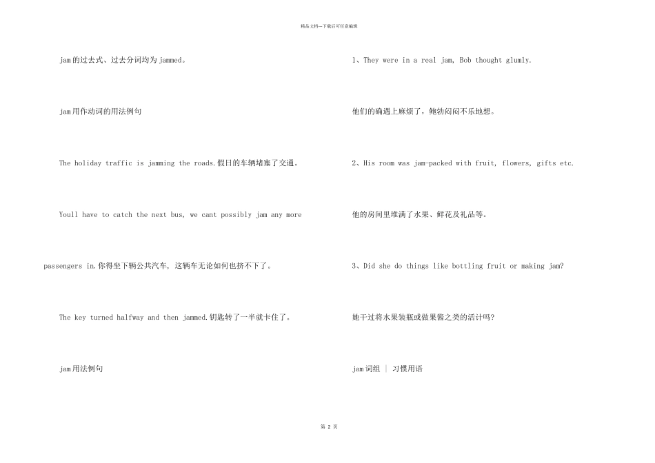 jam的意思用法大全_第2页