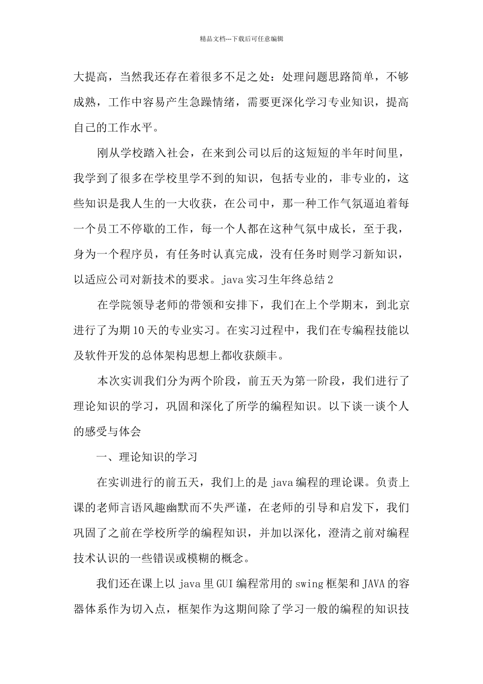 java实习生年终总结_第2页