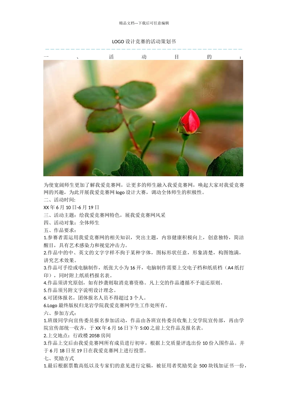 LOGO设计比赛的活动策划书_第1页