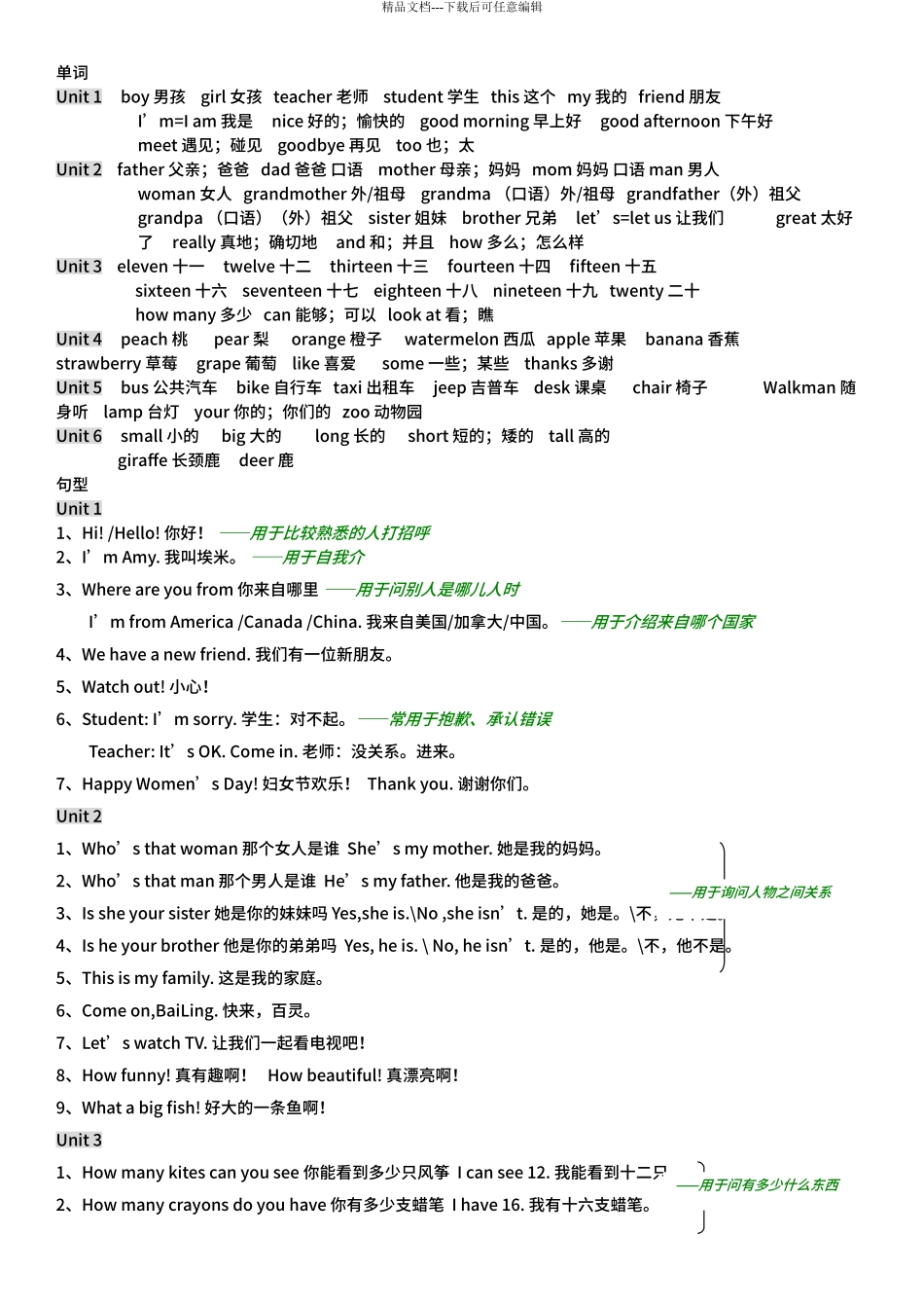 PEP小学三年级到六年级英语知识点归纳_第3页