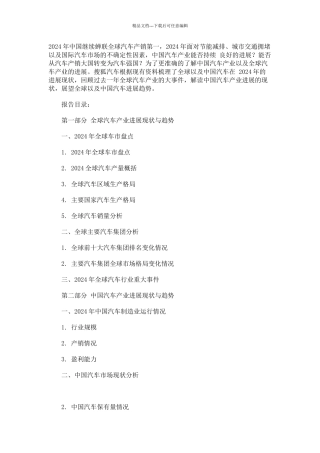 XXXX全球汽车产业白皮书简版