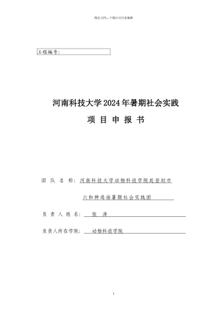 XXXX年暑期社会实践项目申报书