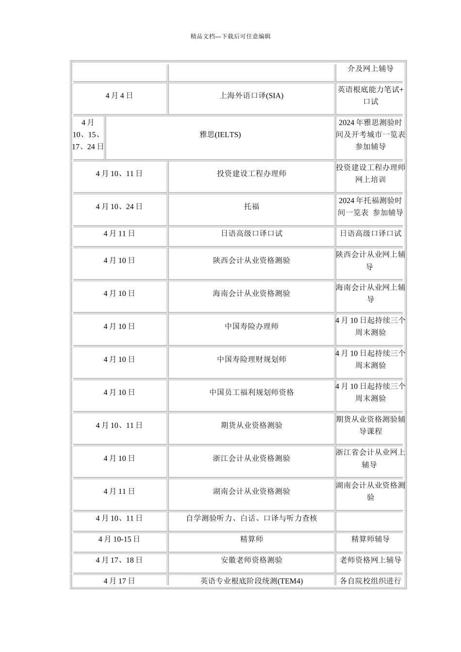 XXXX考试时间一览_第3页
