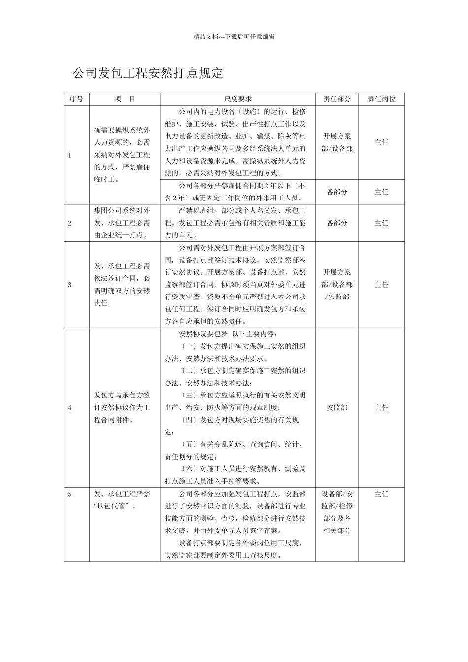 XXX发电企业发包工程安全管理标准_第2页