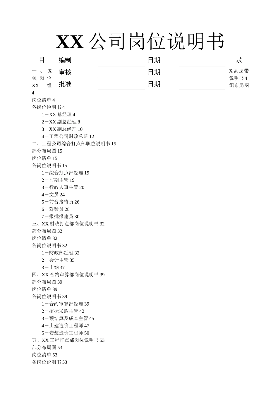 XX公司岗位说明书XXXX11_第1页