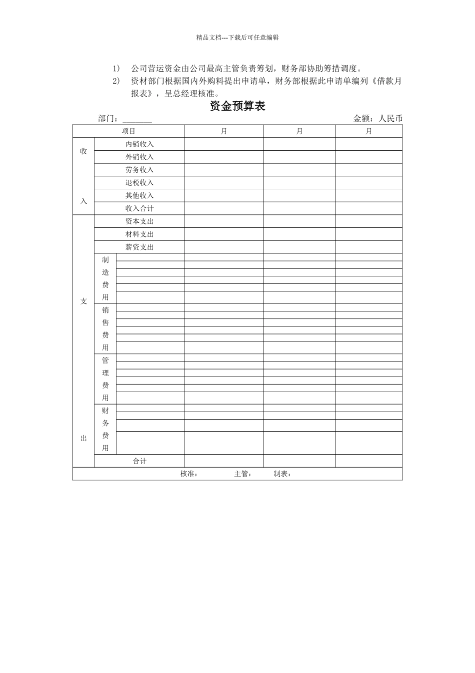 XX公司财务会计管理制度-资金预算作业细则_第2页