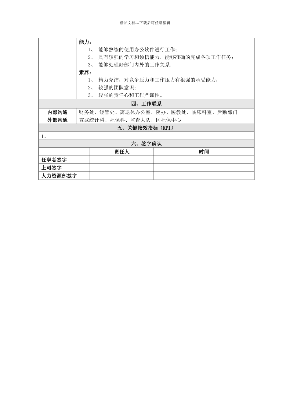 XX典型职位说明书_第3页