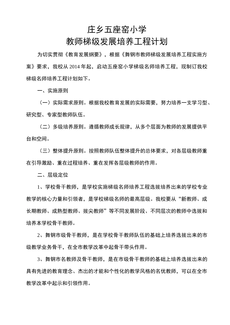教师梯级发展培养工程计划_第2页