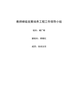 教师梯级发展培养工程计划