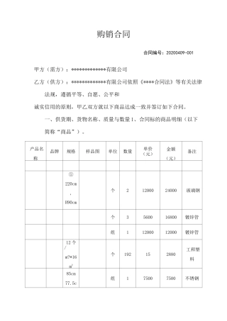 货物购销合同模板