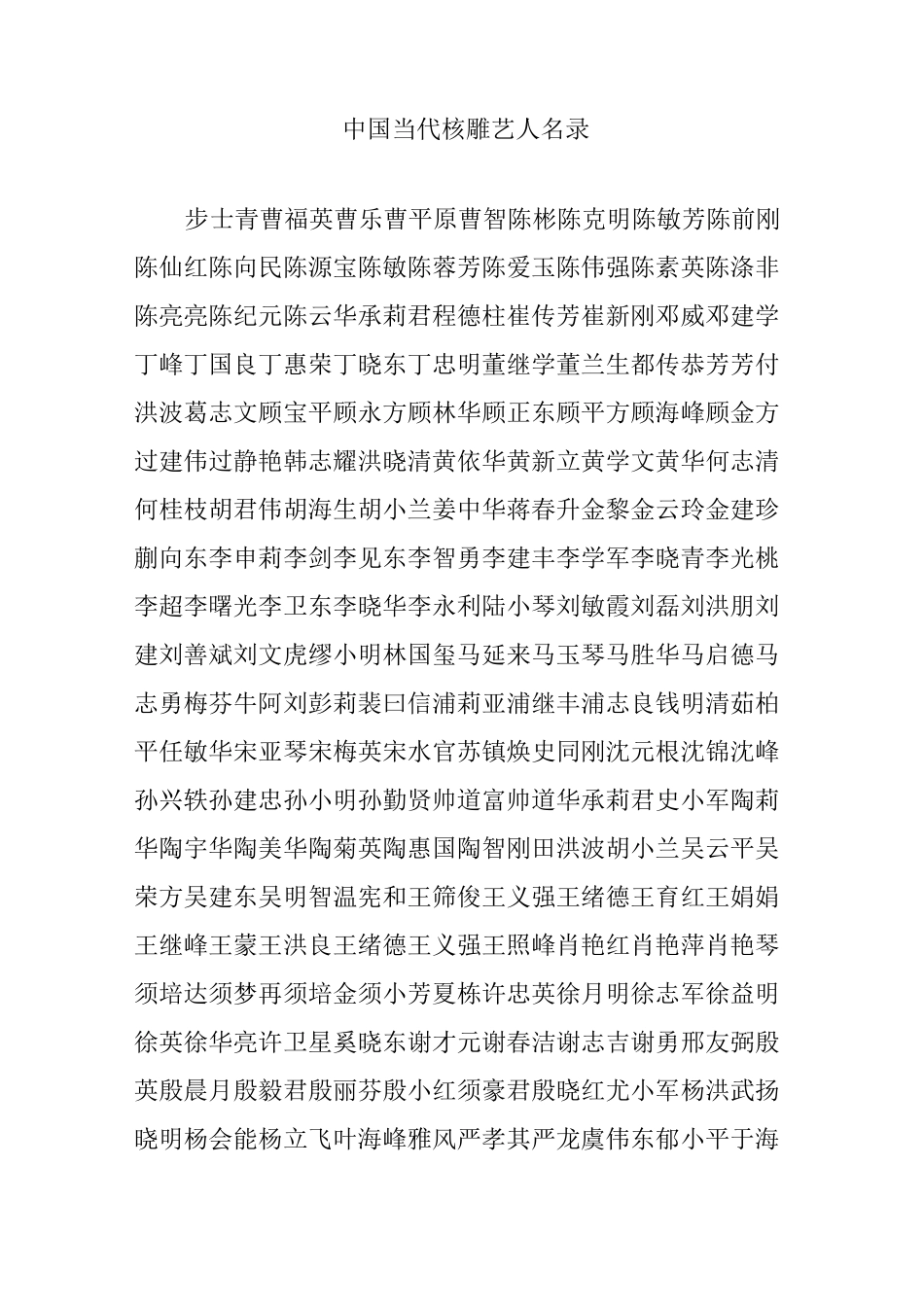 中国当代核雕艺人名录_第1页