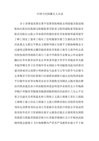 中国当代核雕艺人名录
