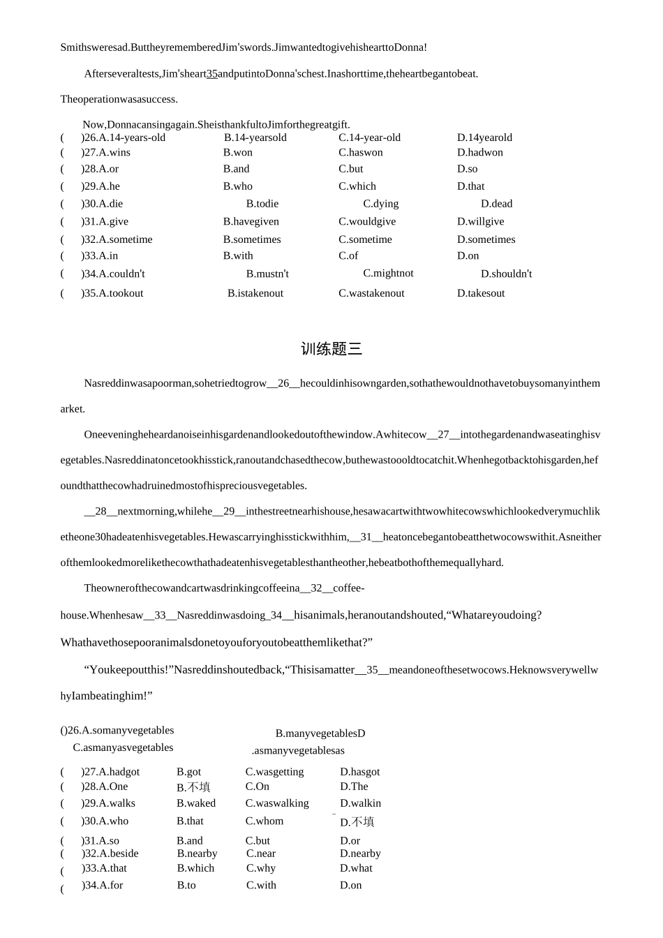 广州英语中考语法选择专练资料_第2页