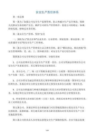 安全生产责任体系