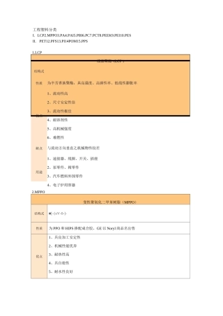 工程塑料分类