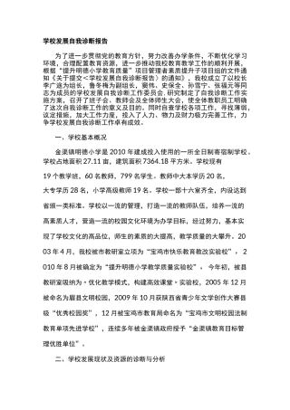 学校发展自我诊断报告