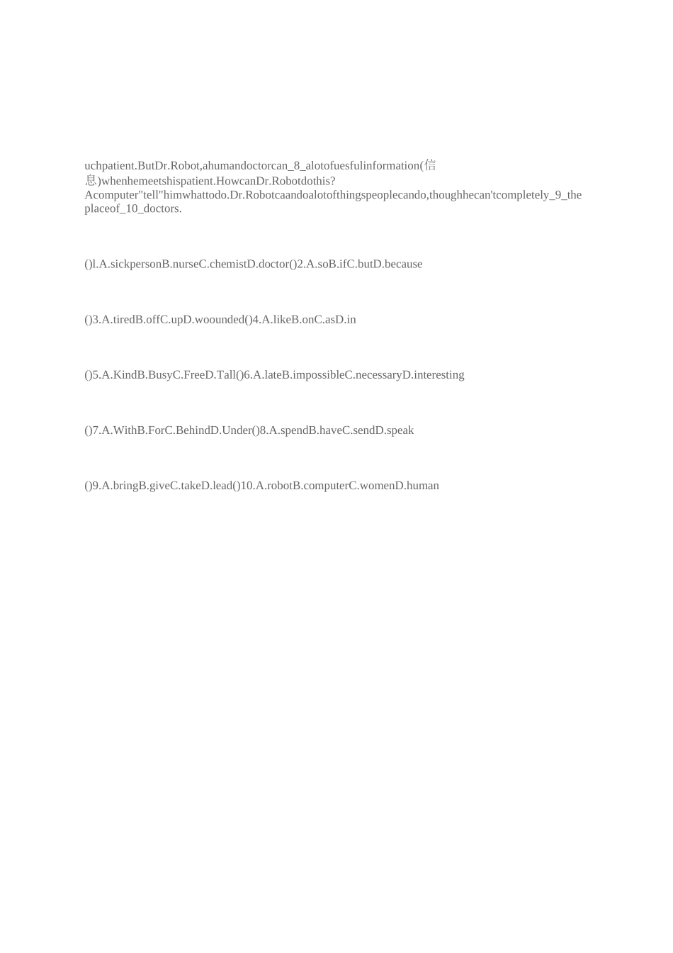 初一英语完型填空翻译题_第2页