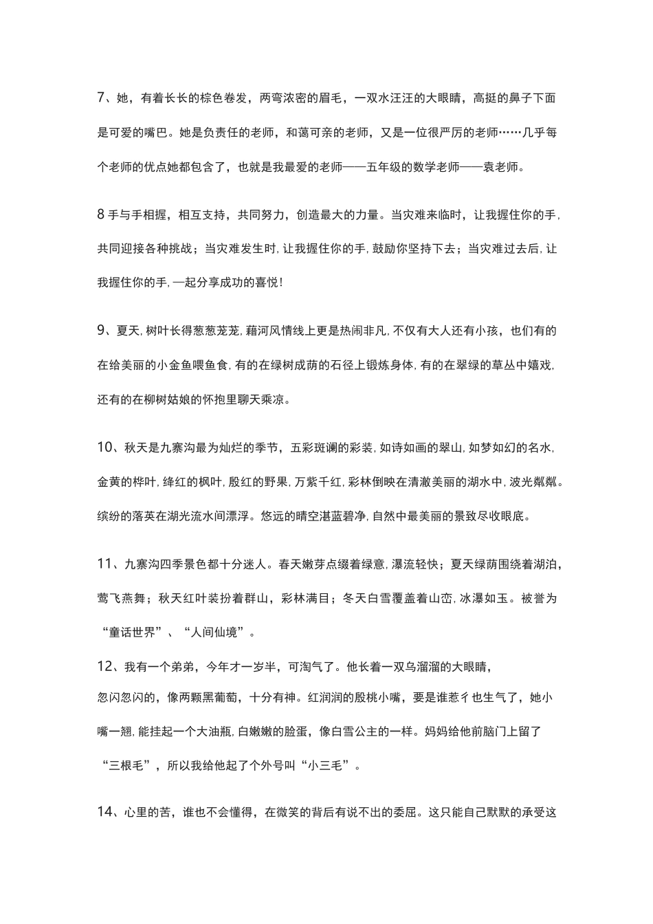 中考语文高分作文精彩片段摘抄_第2页