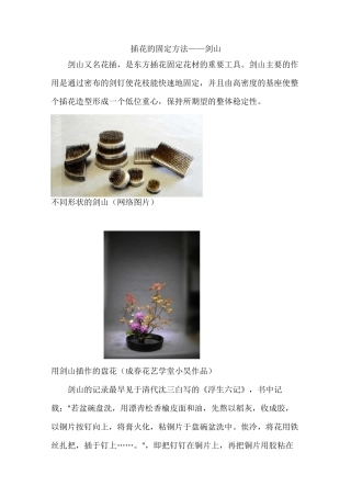 插花的固定方法——剑山