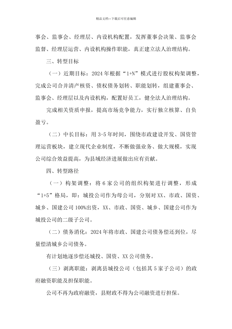 XX县融资平台公司转型工作实施方案_第2页