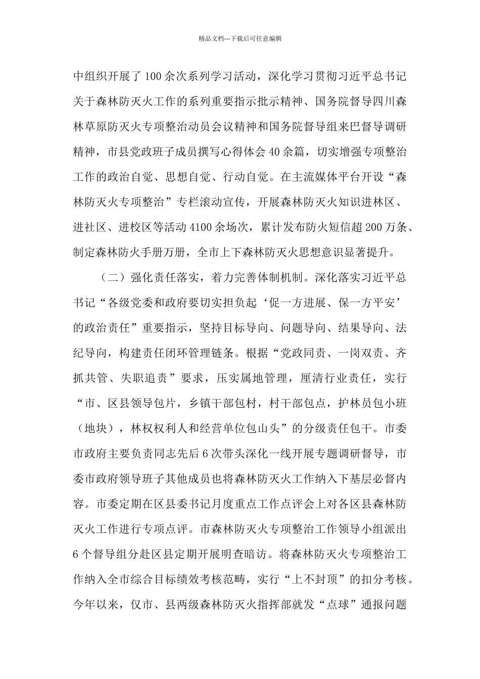 xx市森林防灭火专项整治工作情况汇报_第3页