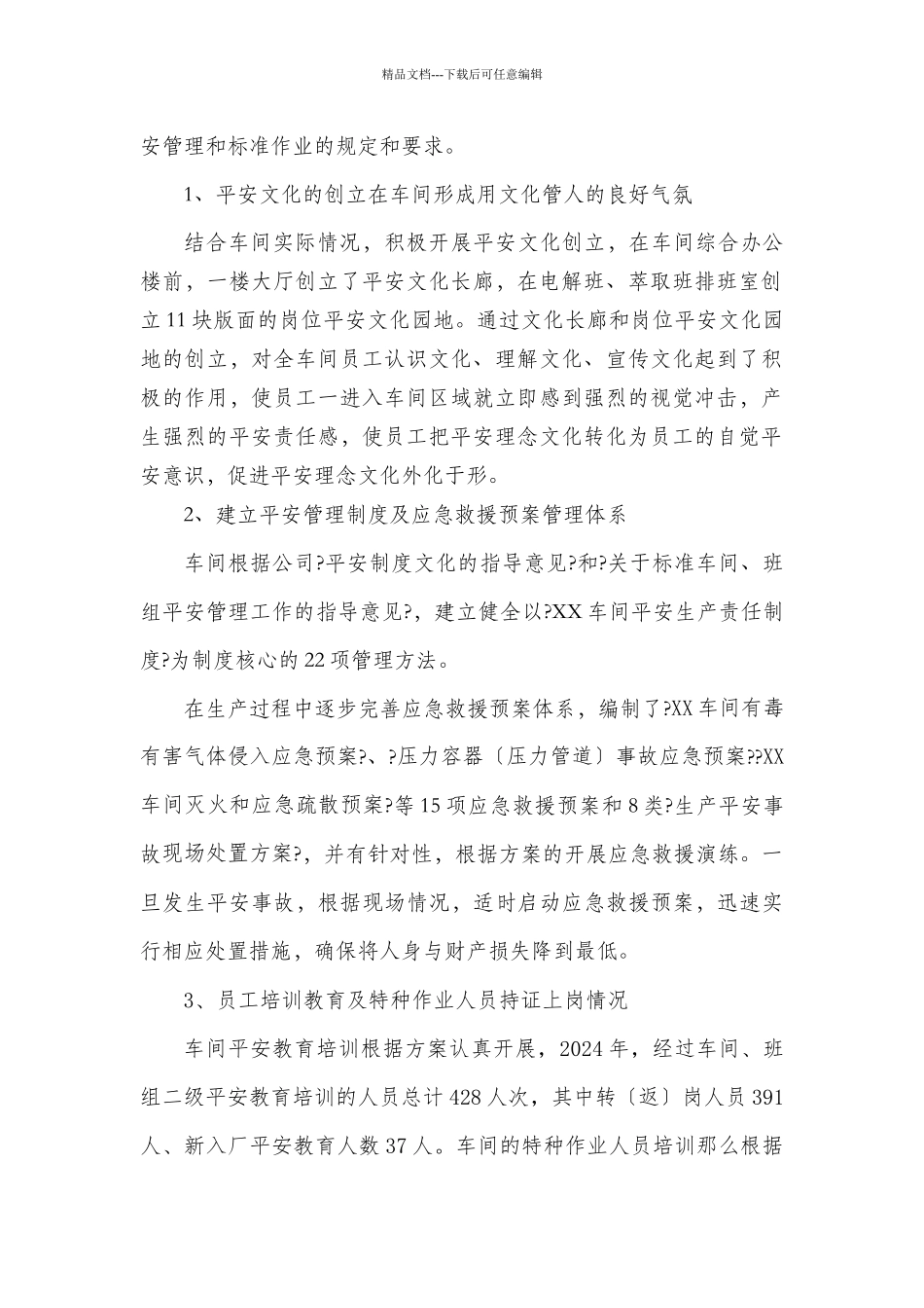 XX车间安全管理现状分析报告_第3页