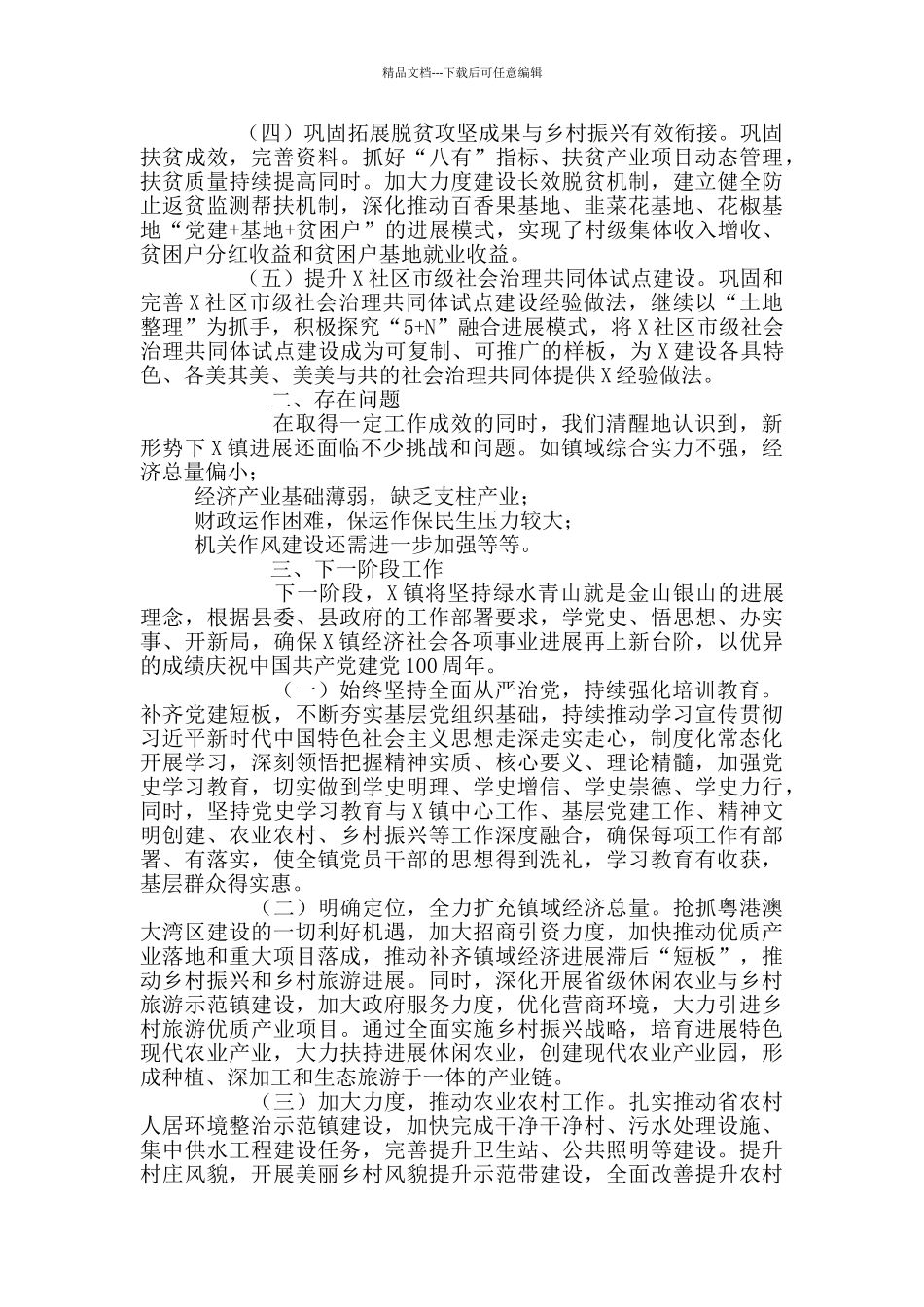 X镇2024年第一季度工作总结_第2页