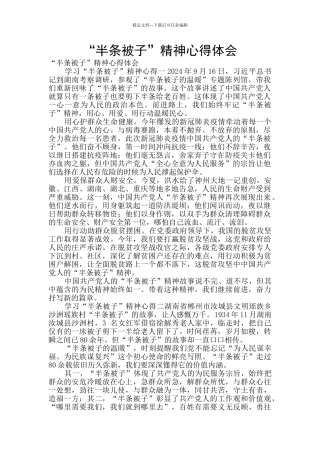 “半条被子”精神心得体会