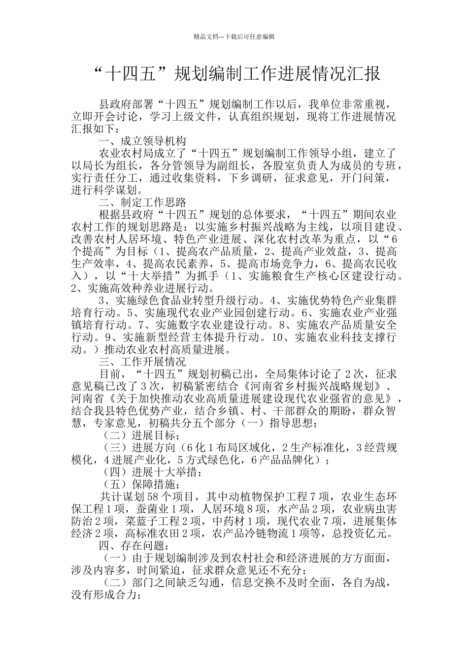 “十四五”规划编制工作进展情况汇报_第1页