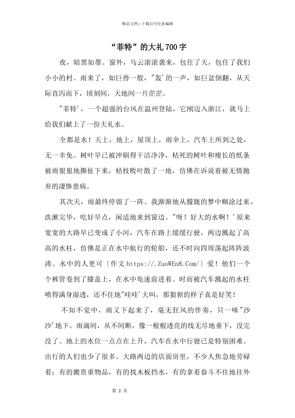 “菲特”的大礼700字_第1页