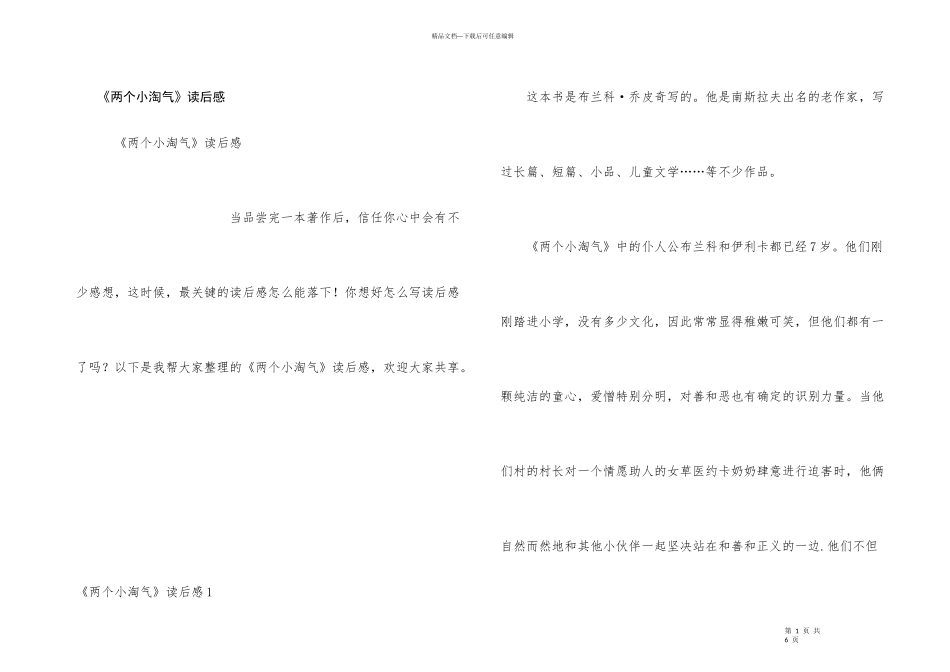 《两个小淘气》读后感_第1页