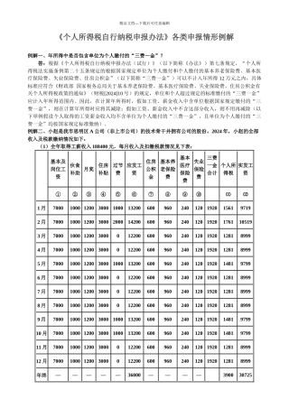 《个人所得税自行纳税申报办法》各类申报情形例解(XXXX