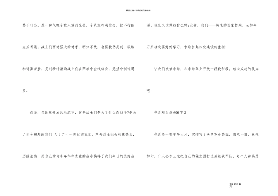 《亮剑》电视剧观后感600字_第3页