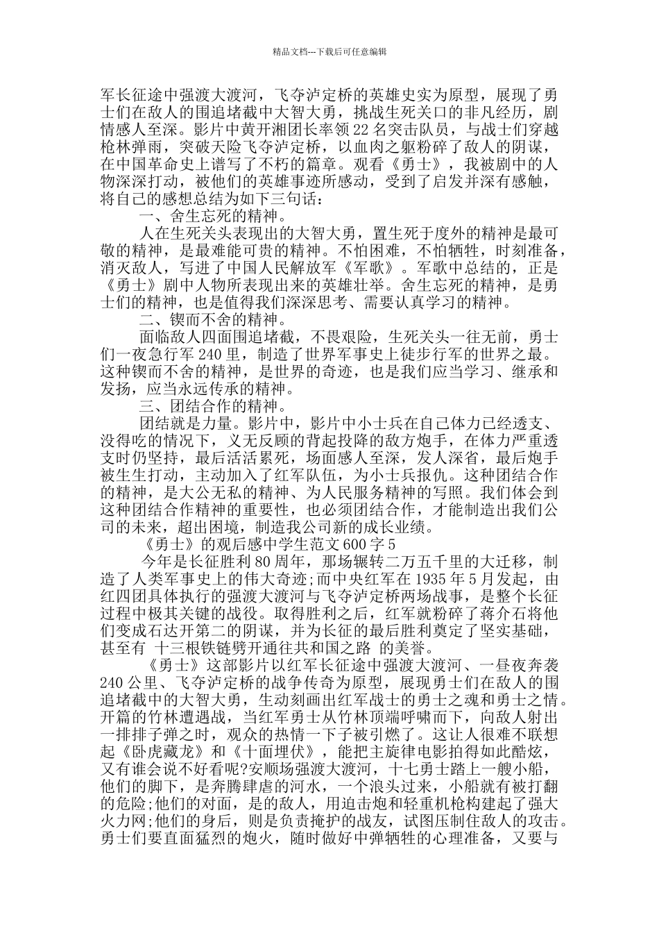 《勇士》观后感中学生最新范文600字_第3页