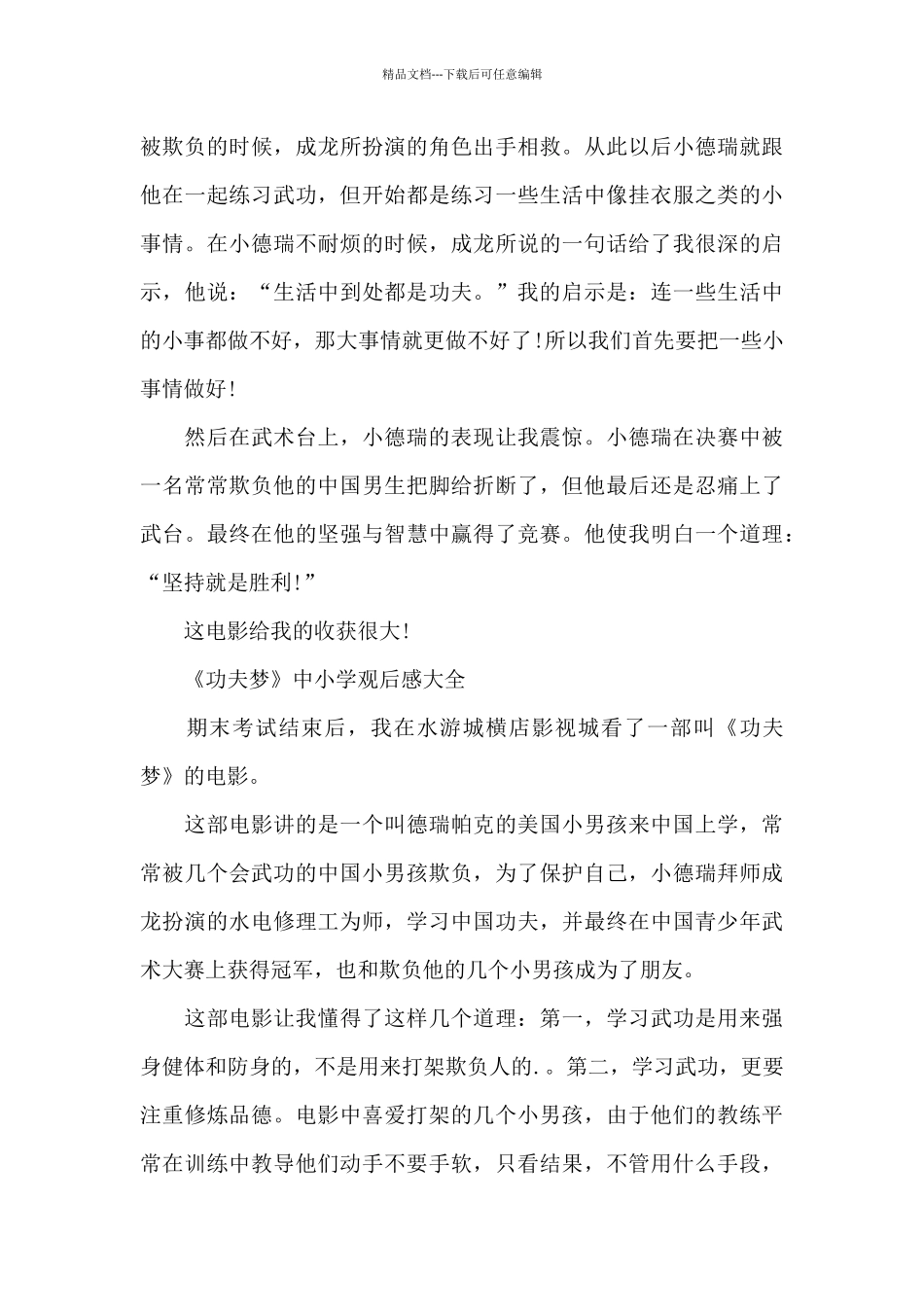 《功夫梦》中小学观后感500字6篇_第3页