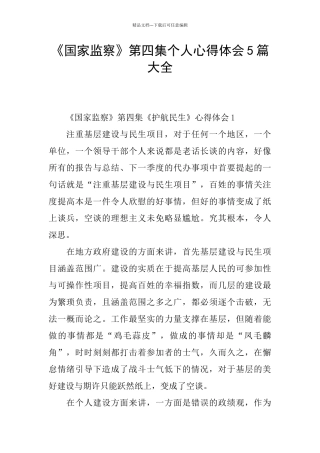 《国家监察》第四集个人心得体会5篇大全