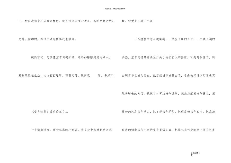 《堂吉诃德》读后感5篇优秀_第3页