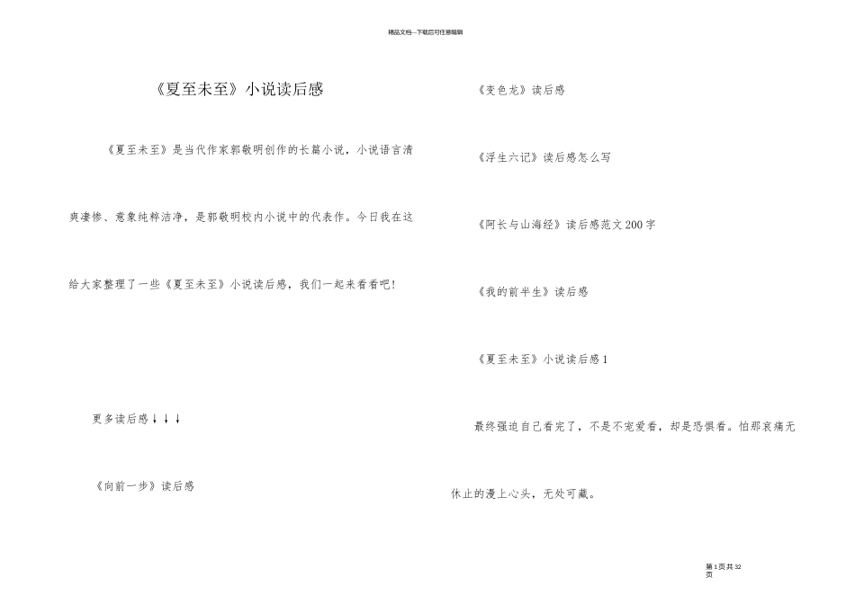 《夏至未至》小说读后感_第1页