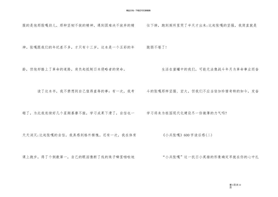 《小兵张嘎》读后感读书心得600字五篇_第3页