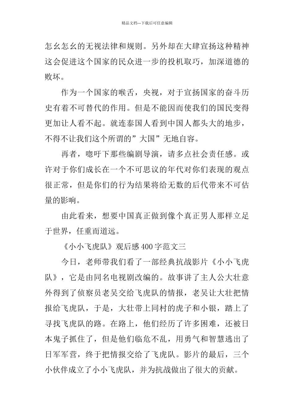 《小小飞虎队》观后感400字范文分享5篇_第3页