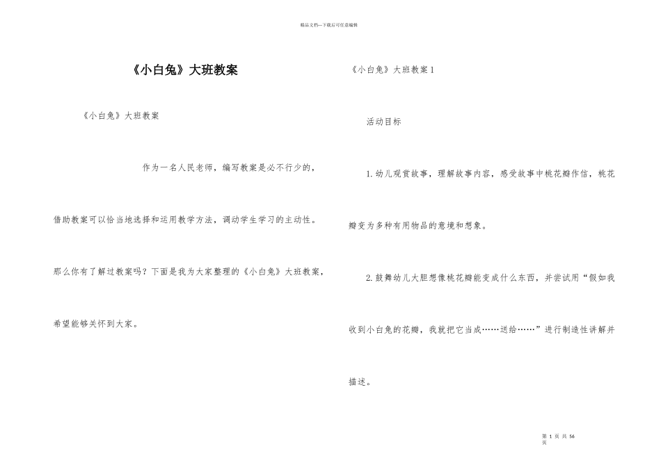 《小白兔》大班教案_第1页