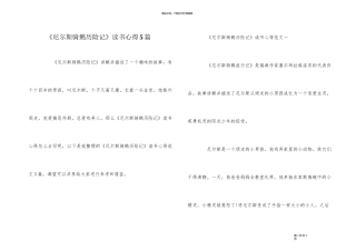 《尼尔斯骑鹅历险记》读书心得5篇