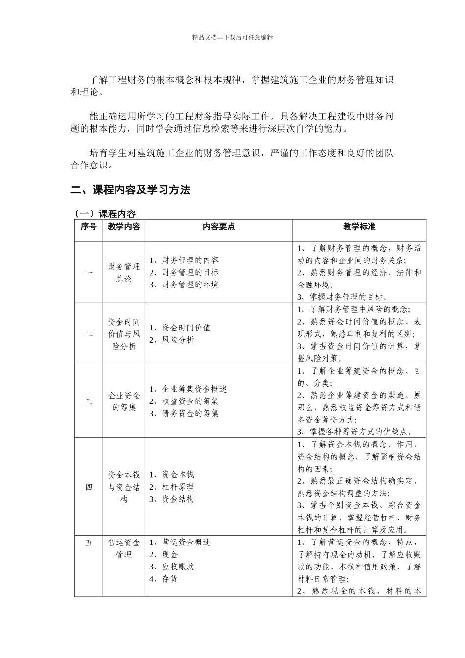 《工程财务》教学大纲_第2页