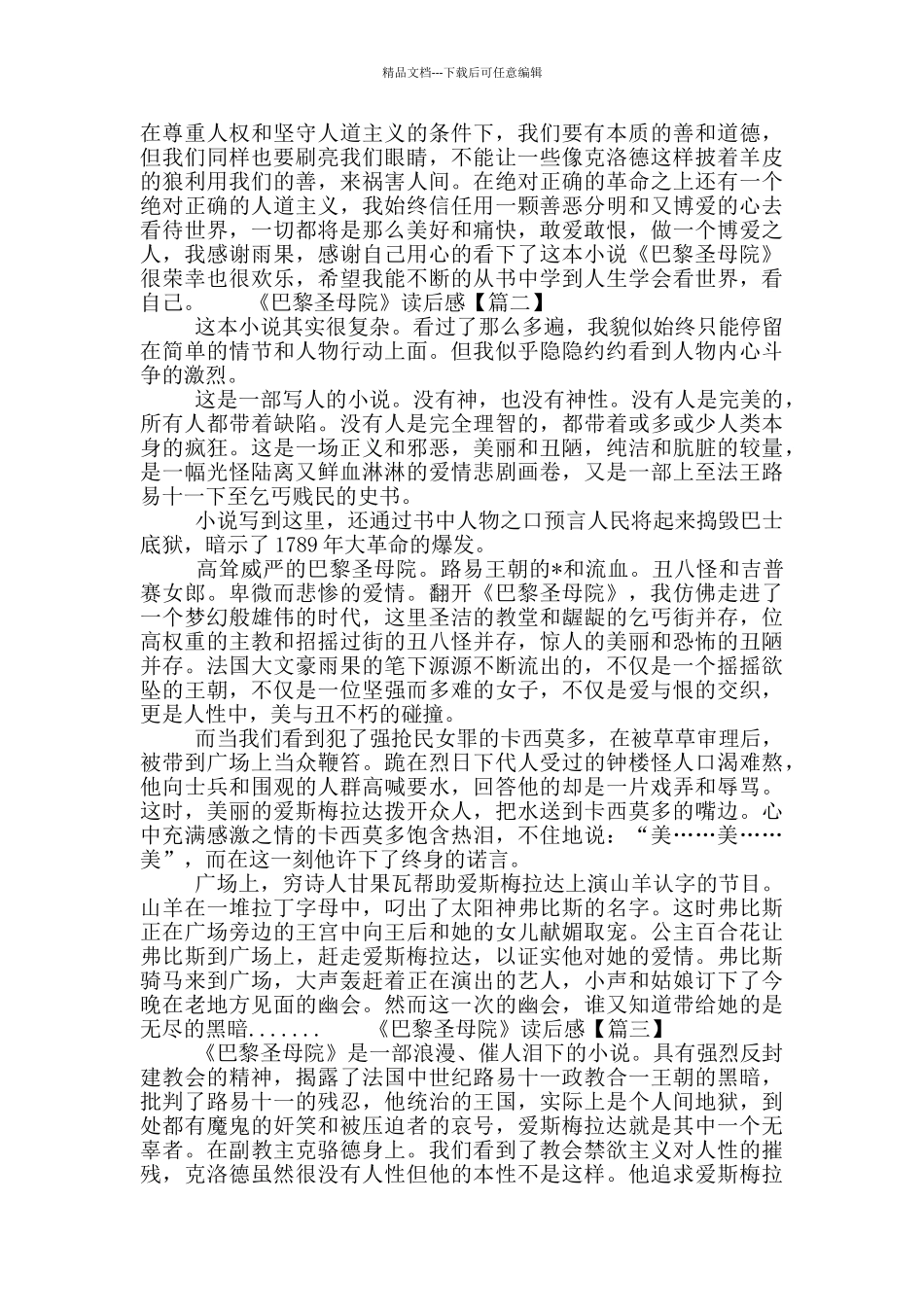 《巴黎圣母院》读后感_第2页