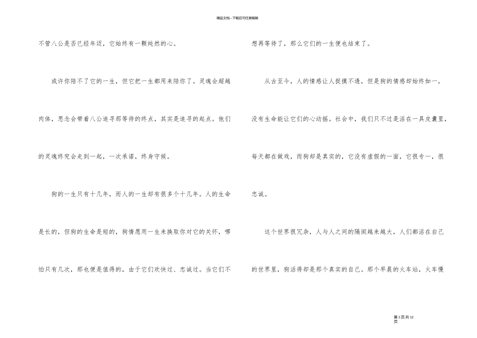 《忠犬八公的故事》观后感700字五篇_第3页