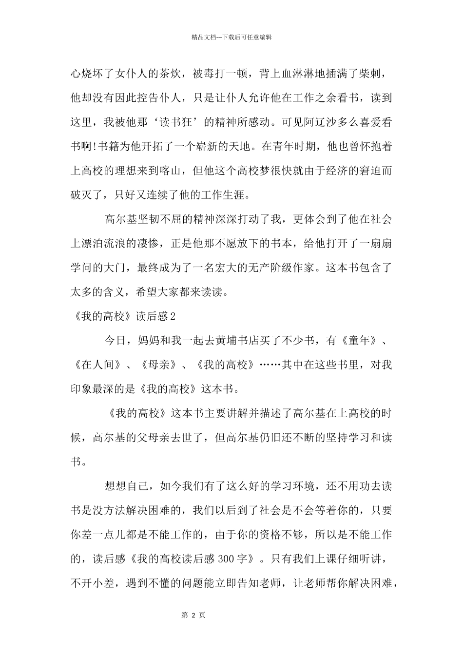 《我的大学》读后感_第2页