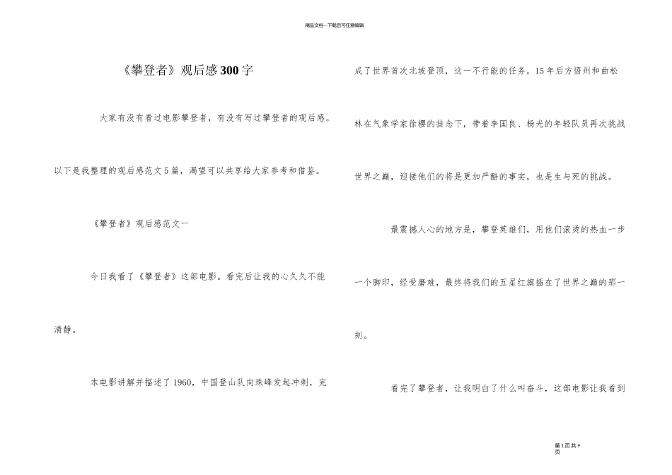 《攀登者》观后感300字_第1页